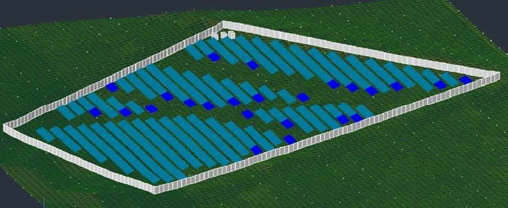Table layout on a power plant with several protection zones