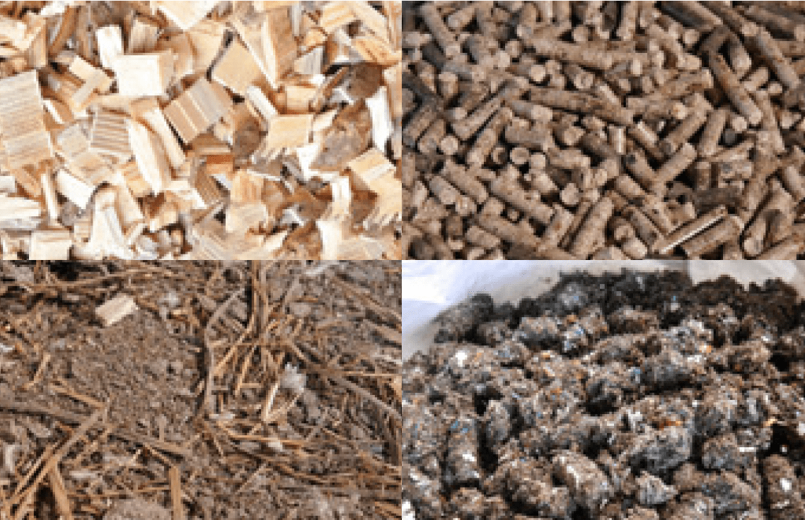Recoverable waste: wood chips, pellets, municipal waste, grass, bio-waste…
